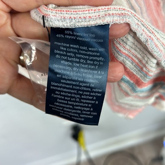 Nwot Tommy Hilfiger striped linen tiered button oversized dress XS - Picture 6 of 8